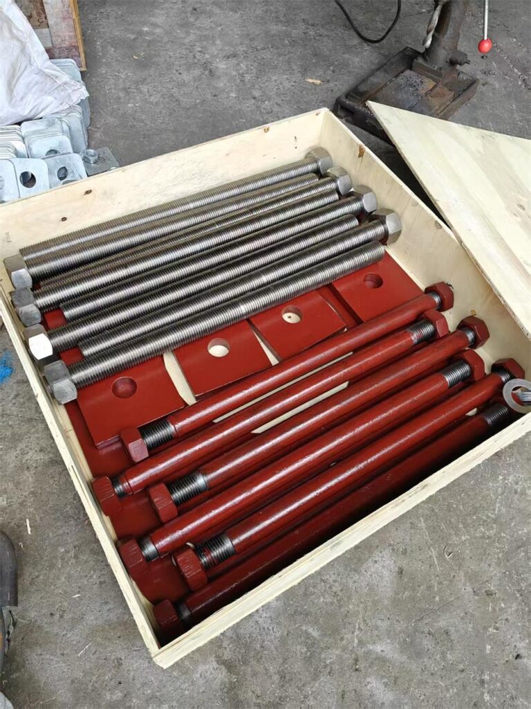 Custom anchor bolts for arch fender and bollard installation