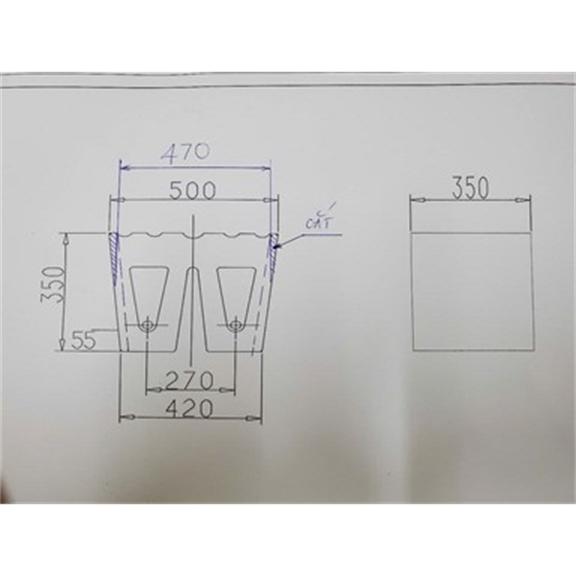 Dock W rubber fender with custom dimensions