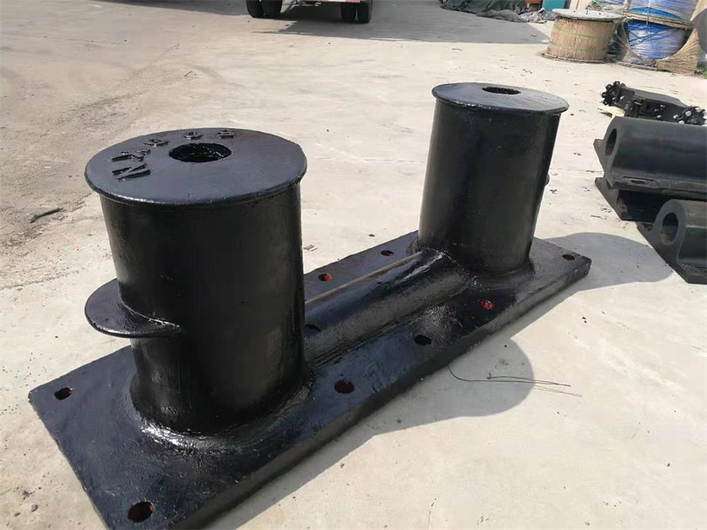 black double bitt Black double bitt mooring bollard for dock and marine hardware applications