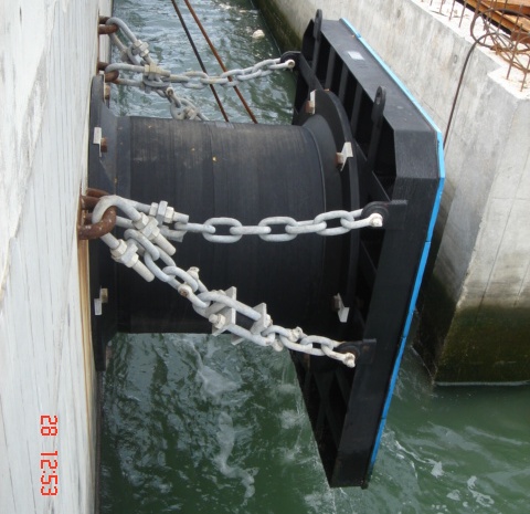 Cell fender steel frame for marine berthing system