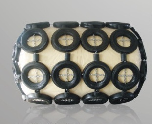 Chain tire net foam filled fender for ship berthing and dock protection