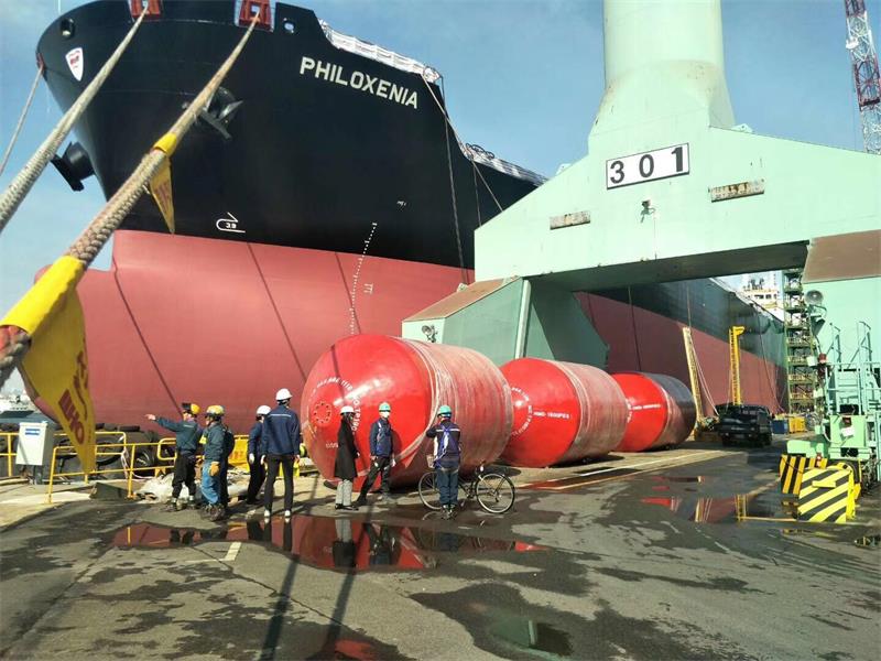 Foam filled fenders used for shipyard berthing and marine protection