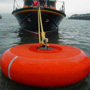 Orange ring foam buoy used for mooring and floating marine applications
