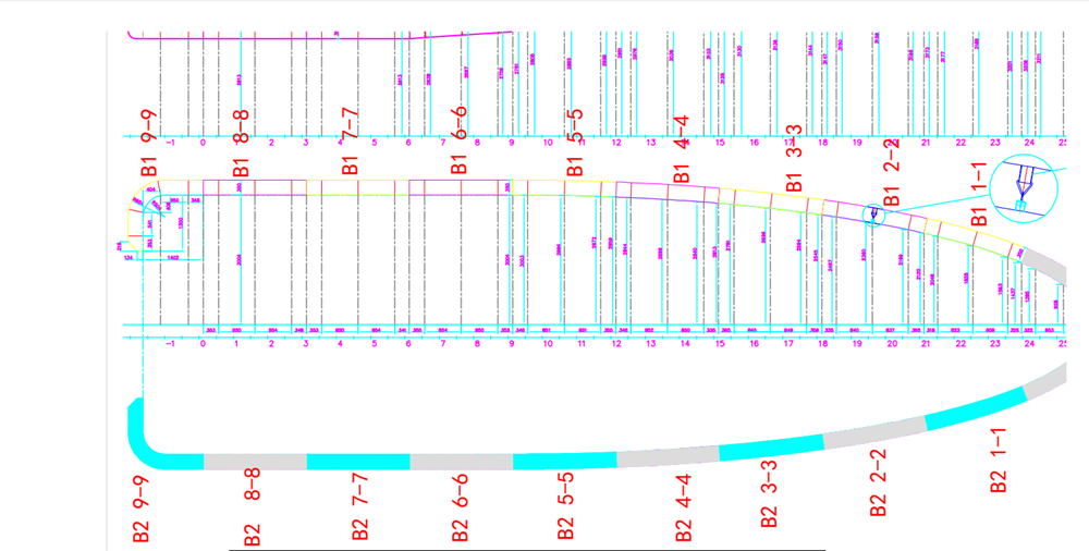 Installation drawing showing numbered sections of a segmented EVA boat fender