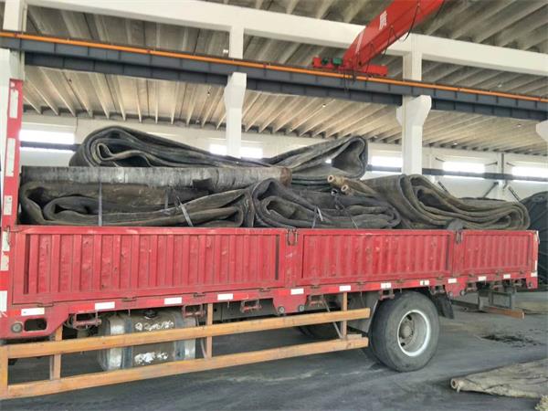 Ship launch airbags loaded on truck before delivery or container shipment