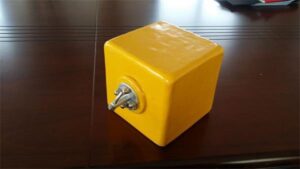 Square foam buoy with end fitting and SPUA coating for marine floating applications