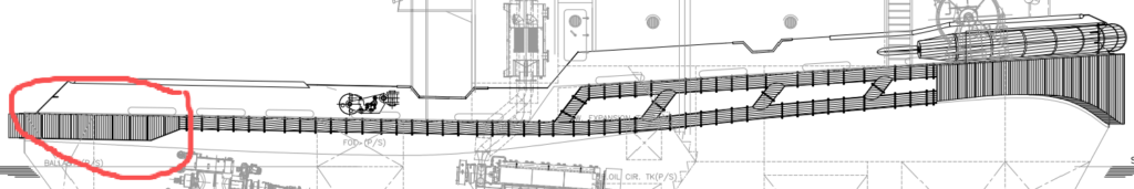 W rubber fender layout drawing for segmented tugboat side protection