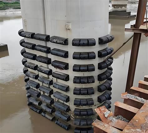 beveled d type rubber fender for bridge pier protection