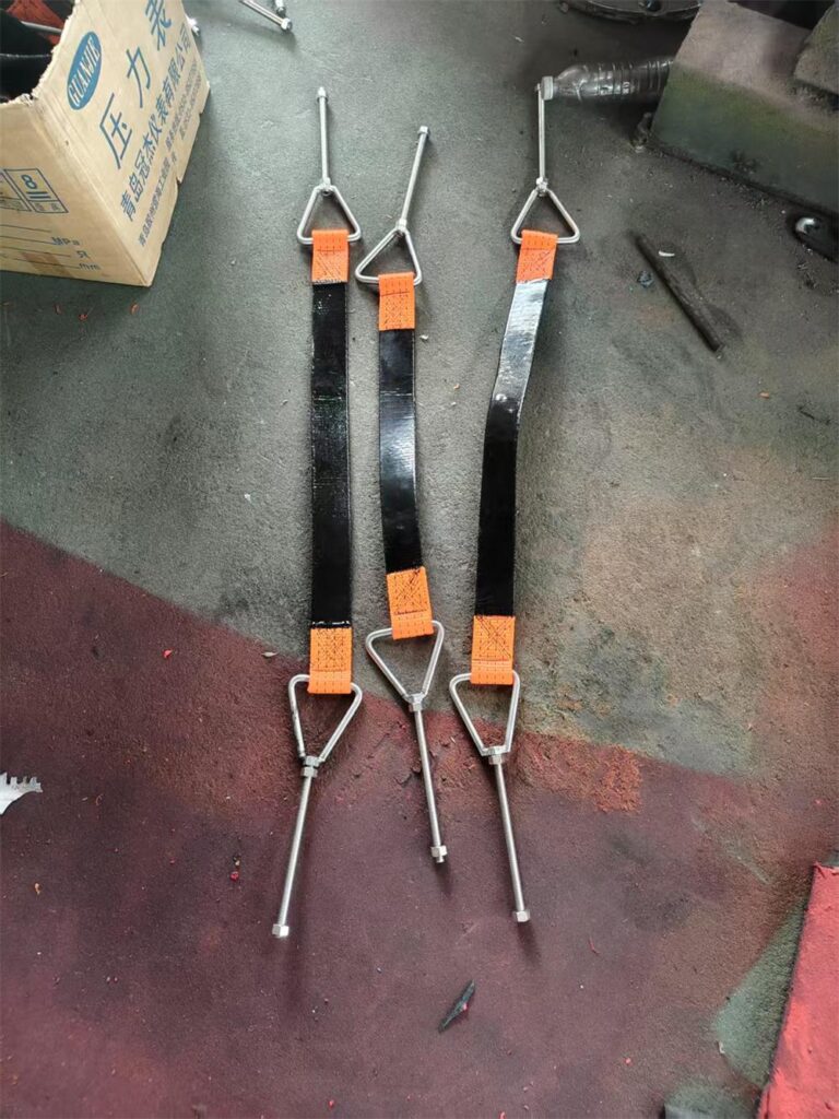 Boat bow fender fixing straps with SPUA coating