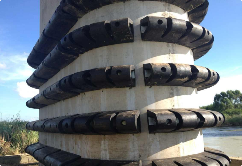 custom d type rubber fenders for round bridge pier