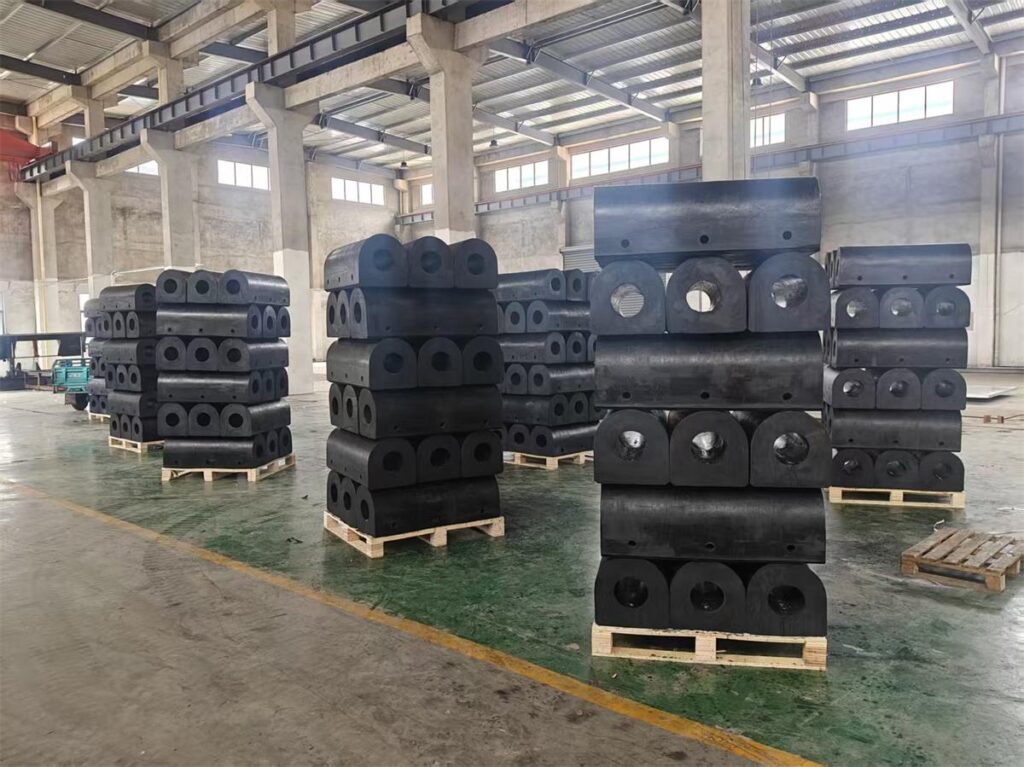 Custom rubber D fenders for tugboat fendering project