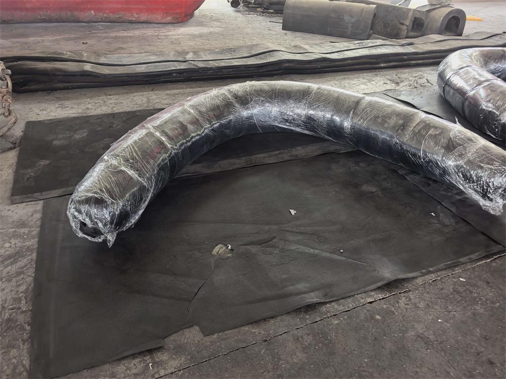 Custom curved EVA foam bow fenders for Indonesia shipyard