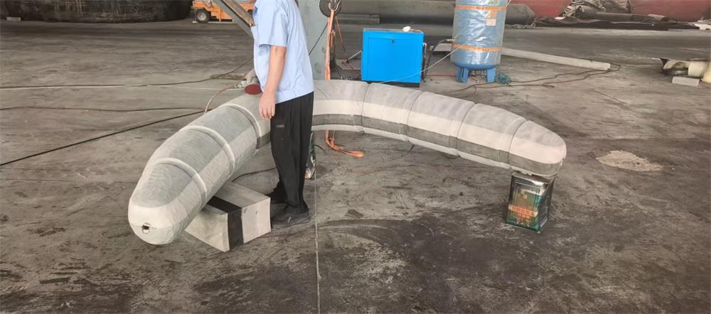 EVA foam bow fender during pre-shaping in YT Marine factory