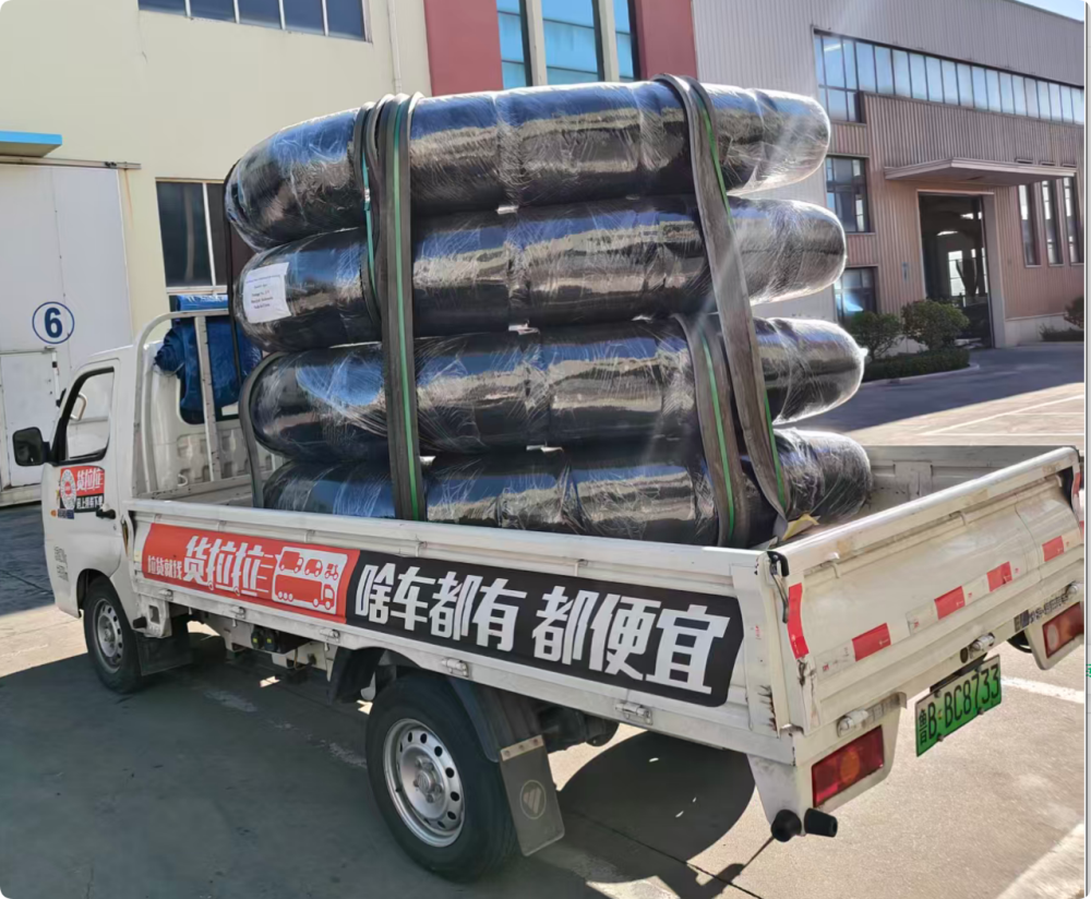 EVA foam bow fenders loaded for shipment to Indonesia